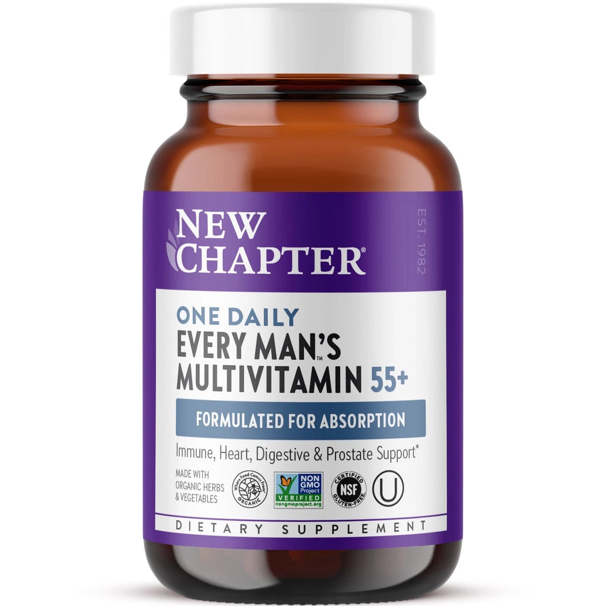 New Chapter Every Man’s One Daily 55+ Multivitamin – 48 Tablets | Men's Daily Vitamins | Exp. 01/2028
