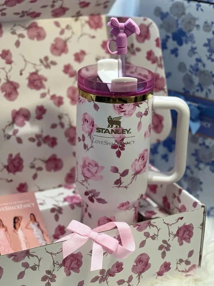 Stanley x LoveShackFancy Rosa Limited Edition 40 oz Quencher Tumbler with Gift Box