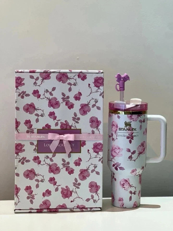 Stanley x LoveShackFancy Rosa Limited Edition 40 oz Quencher Tumbler with Gift Box